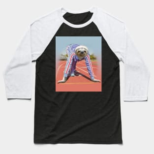 Sloth Run On Running Track Baseball T-Shirt